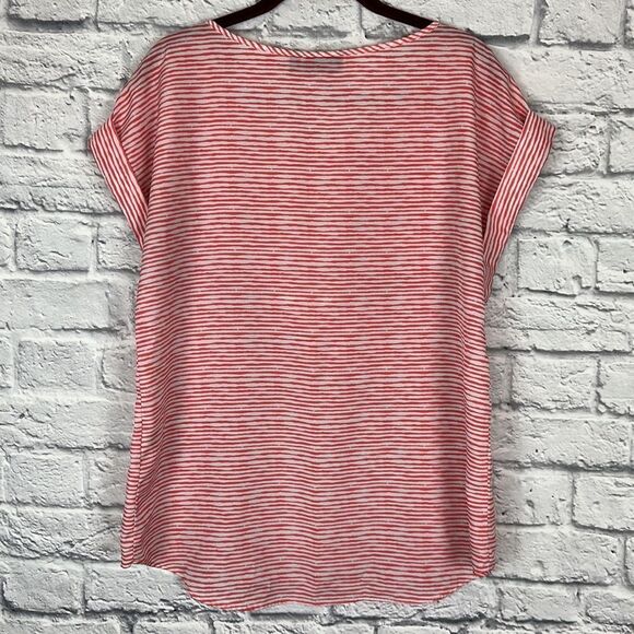 Apt. 9 Coral and White Striped Blouse Size Medium - Picture 5 of 5